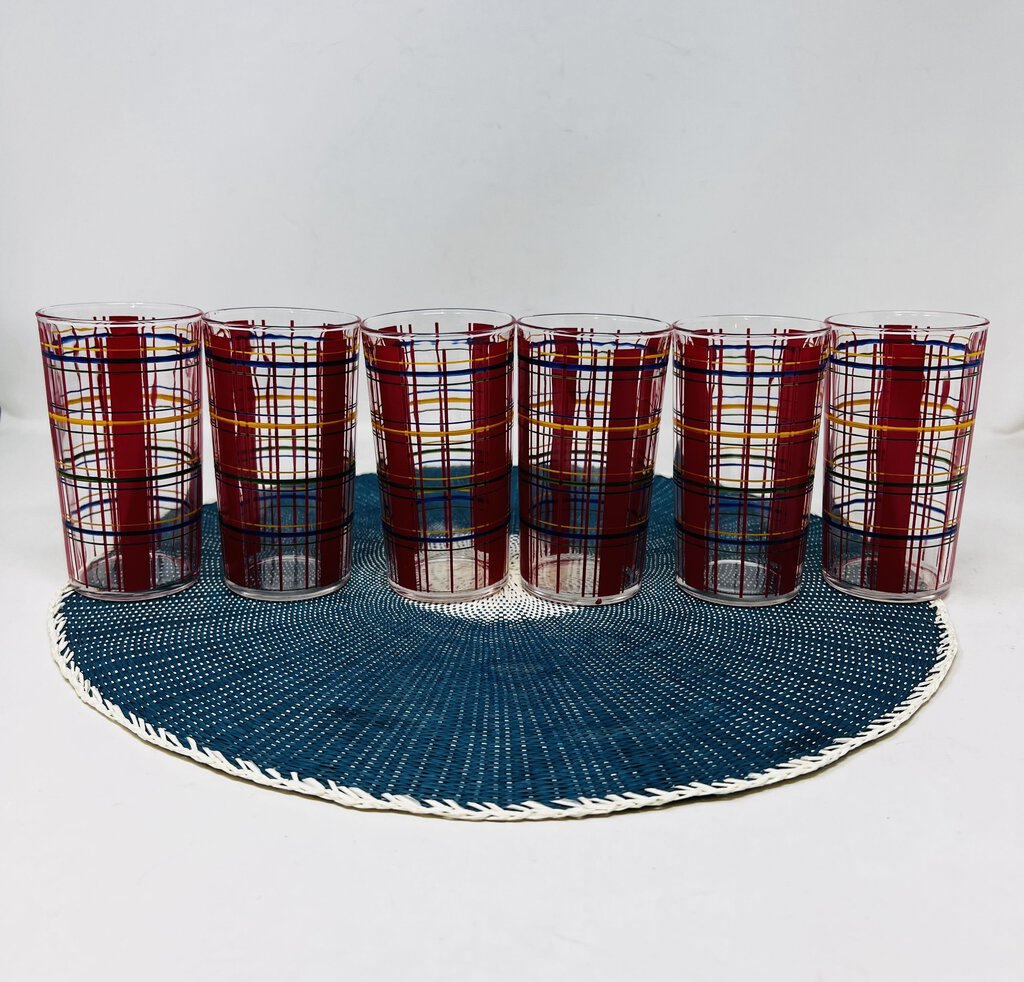 Plaid Drink Glassware Hazel Atlas