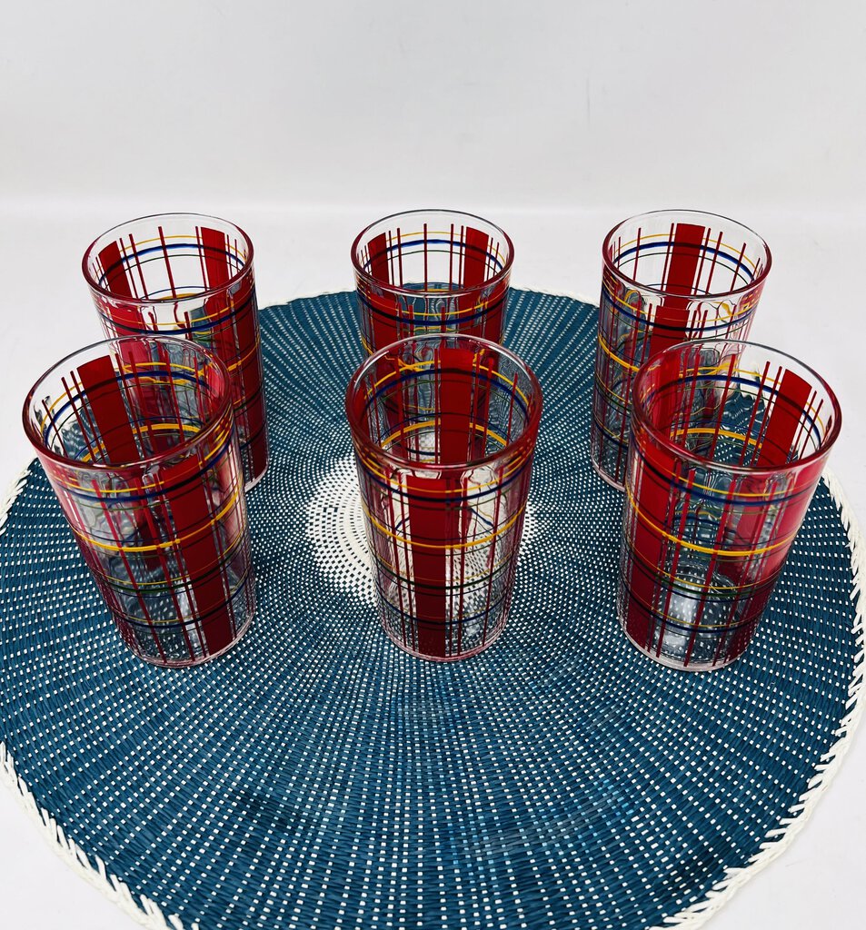 Plaid Drink Glassware Hazel Atlas