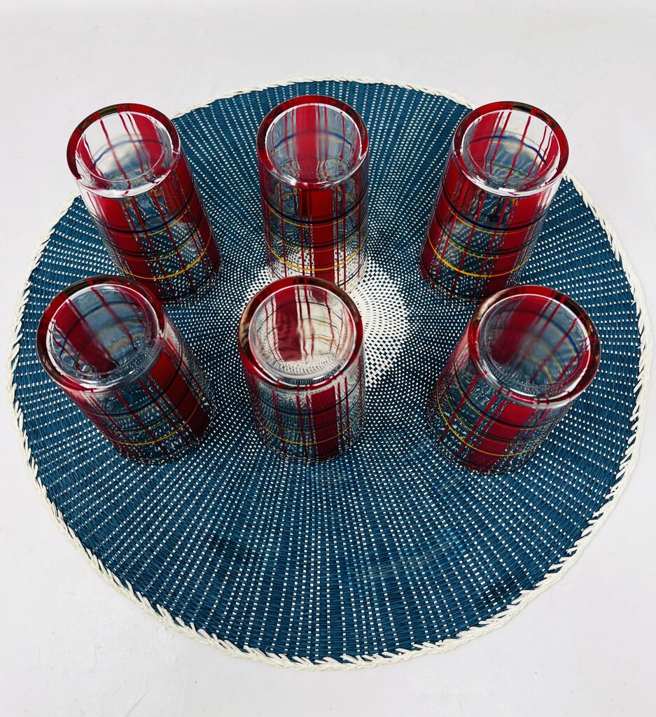 Plaid Drink Glassware Hazel Atlas