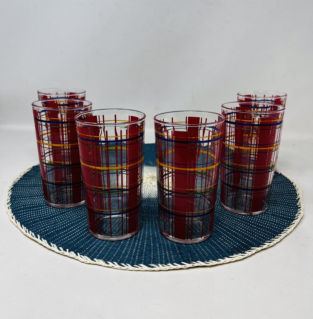 Plaid Drink Glassware Hazel Atlas