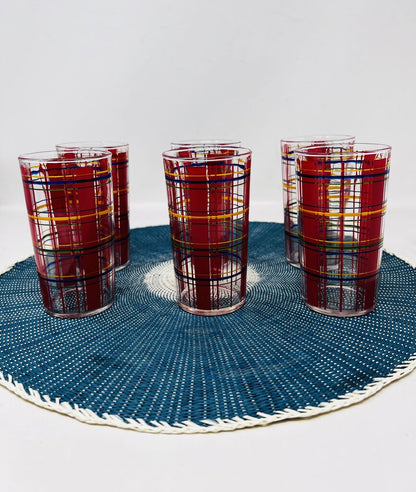 Plaid Drink Glassware Hazel Atlas