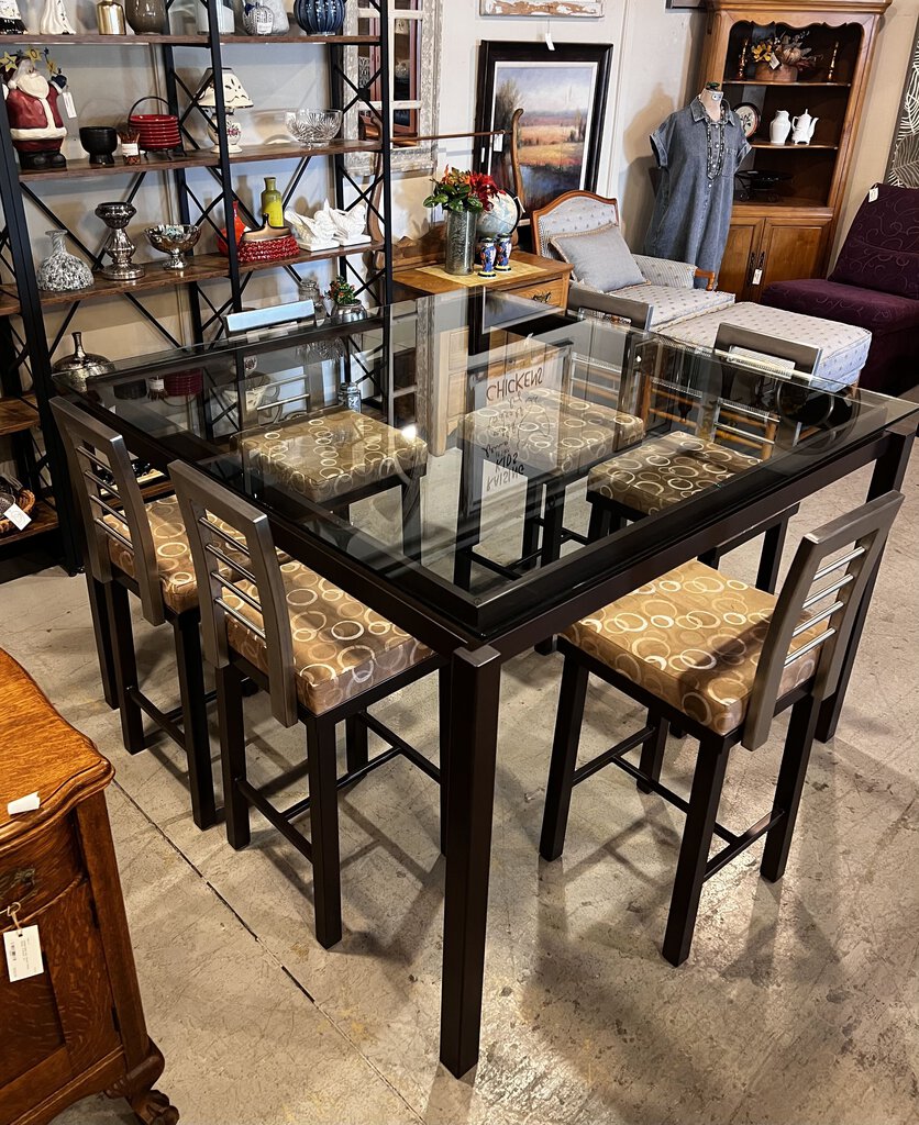 Designer Glass Table W/ Chairs