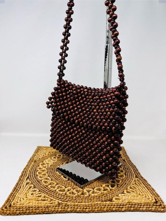 Wood Beaded Purse MCM