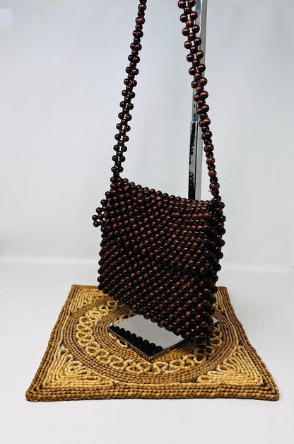 Wood Beaded Purse MCM