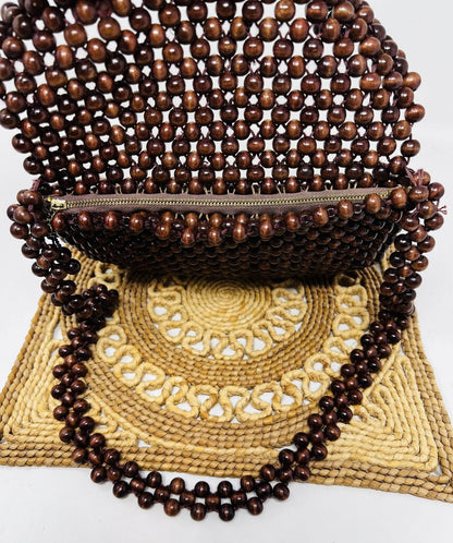 Wood Beaded Purse MCM