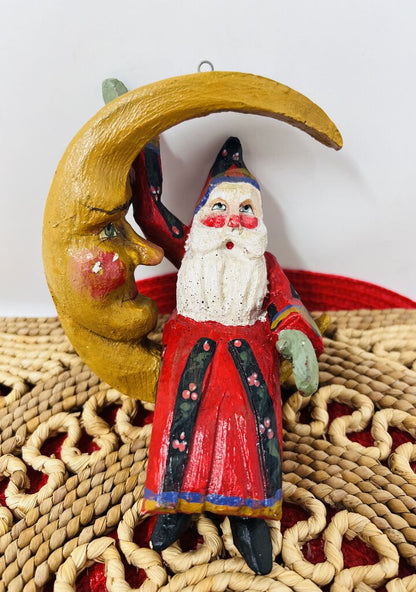 House of Hatten Ornament Santa Moon