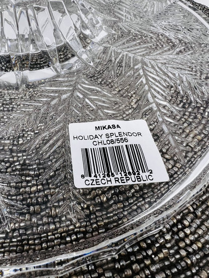 Mikasa Crystal Candle Holder Platter