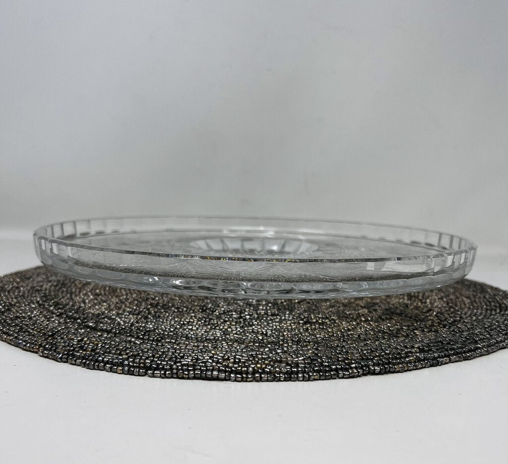 Mikasa Crystal Candle Holder Platter