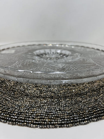 Mikasa Crystal Candle Holder Platter