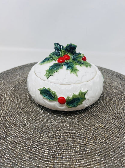 Lefton Holly Berry Candy Dish