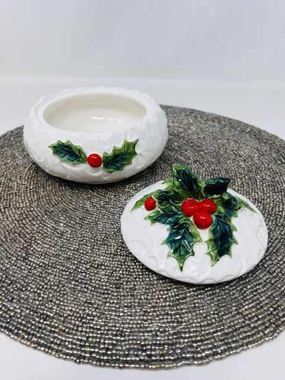 Lefton Holly Berry Candy Dish