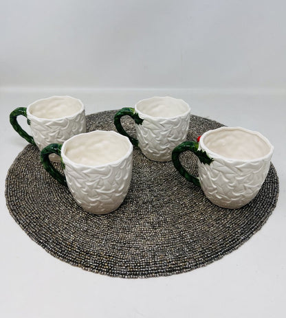 Lefton Holly Berry Mug Set