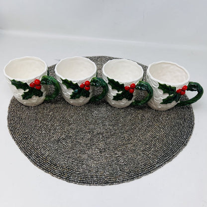 Lefton Holly Berry Mug Set