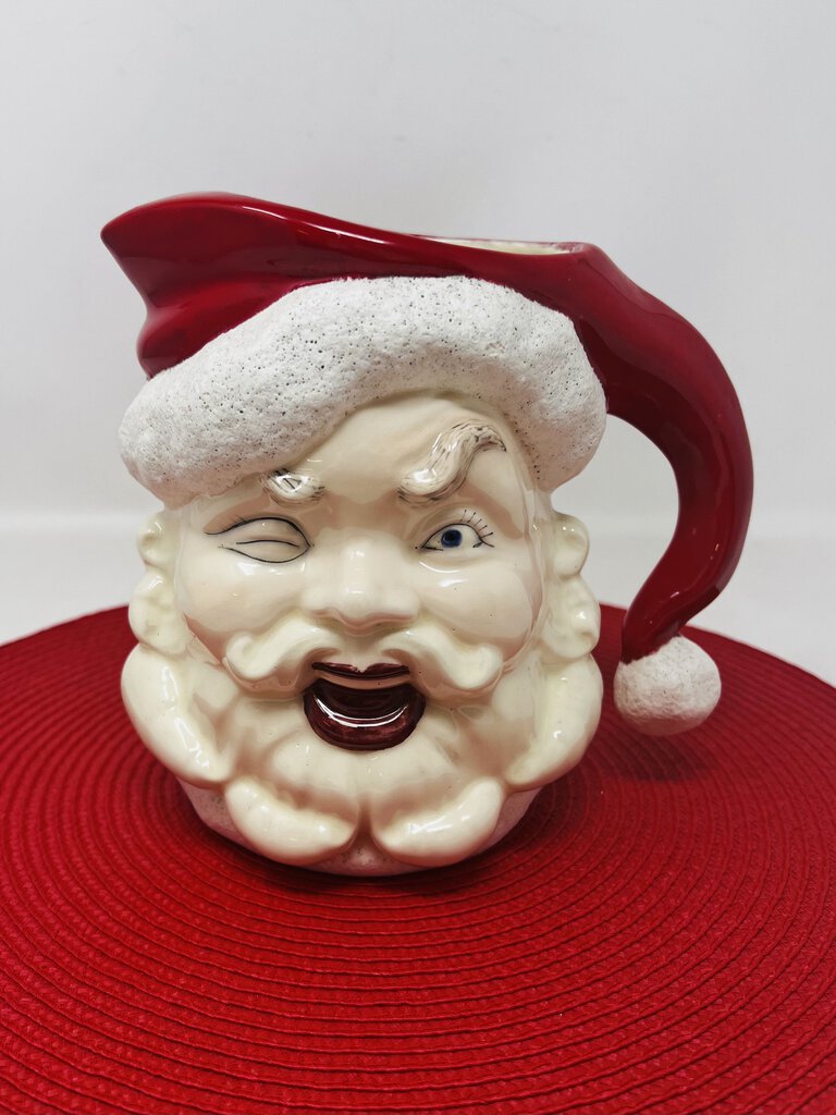 Vintage Winking Santa Pitcher