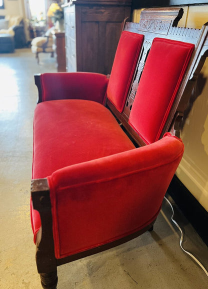 Antique Red Love Seat