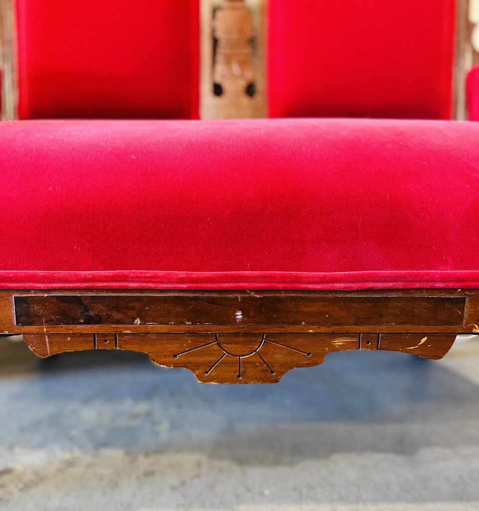 Antique Red Love Seat