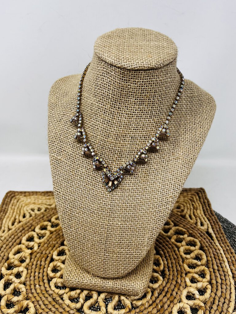 Vintage Rhinestone Necklace Art Deco