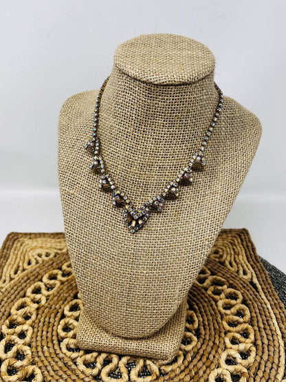 Vintage Rhinestone Necklace Art Deco