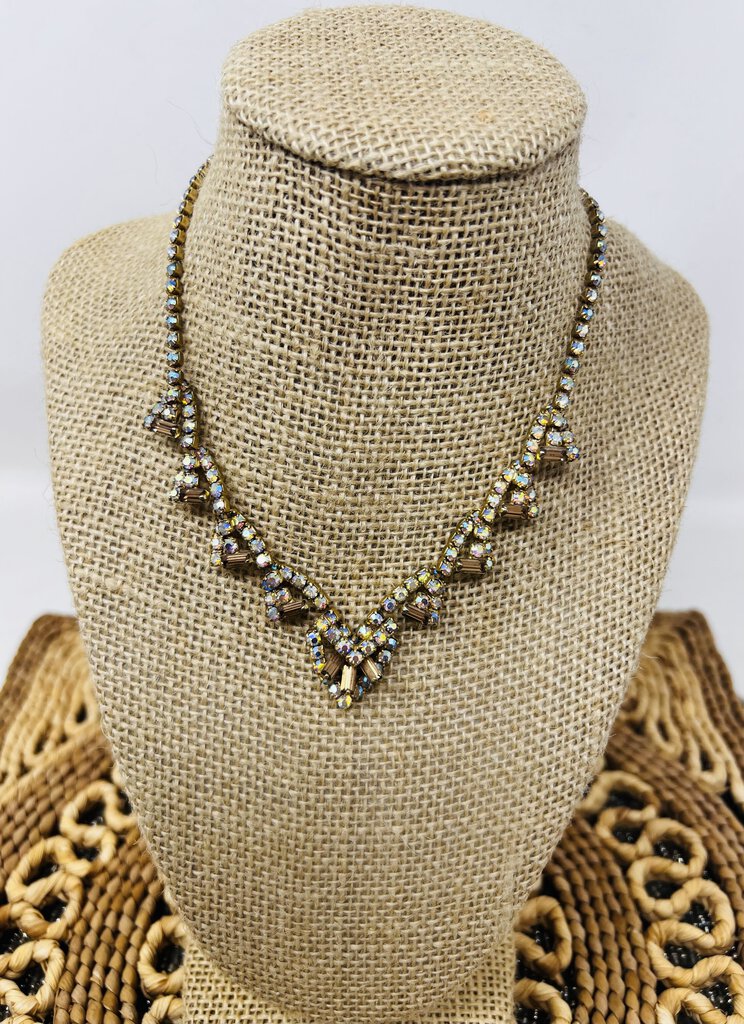 Vintage Rhinestone Necklace Art Deco