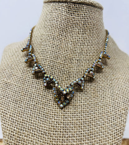 Vintage Rhinestone Necklace Art Deco