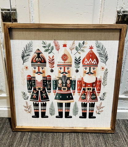 Triple Nut Cracker Print Folk Art