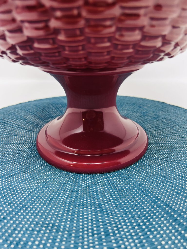 Longaberger Woven Pedestal Bowl Paprika