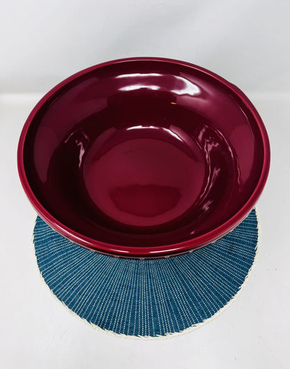 Longaberger Woven Pedestal Bowl Paprika