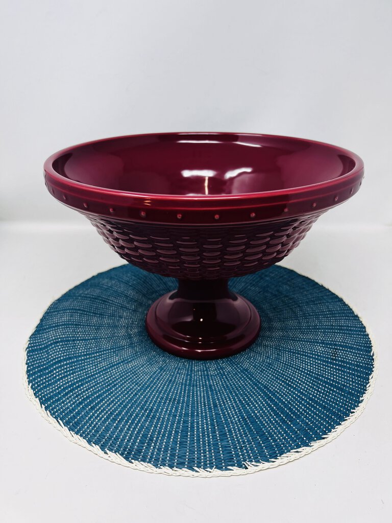 Longaberger Woven Pedestal Bowl Paprika