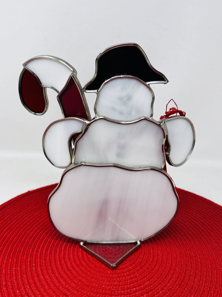 Stained Glass Snowman W/ Candy Cane