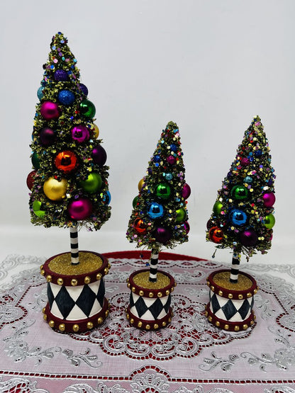 FABULOUS Mackenzie Childs Bottle Brush Tree Set