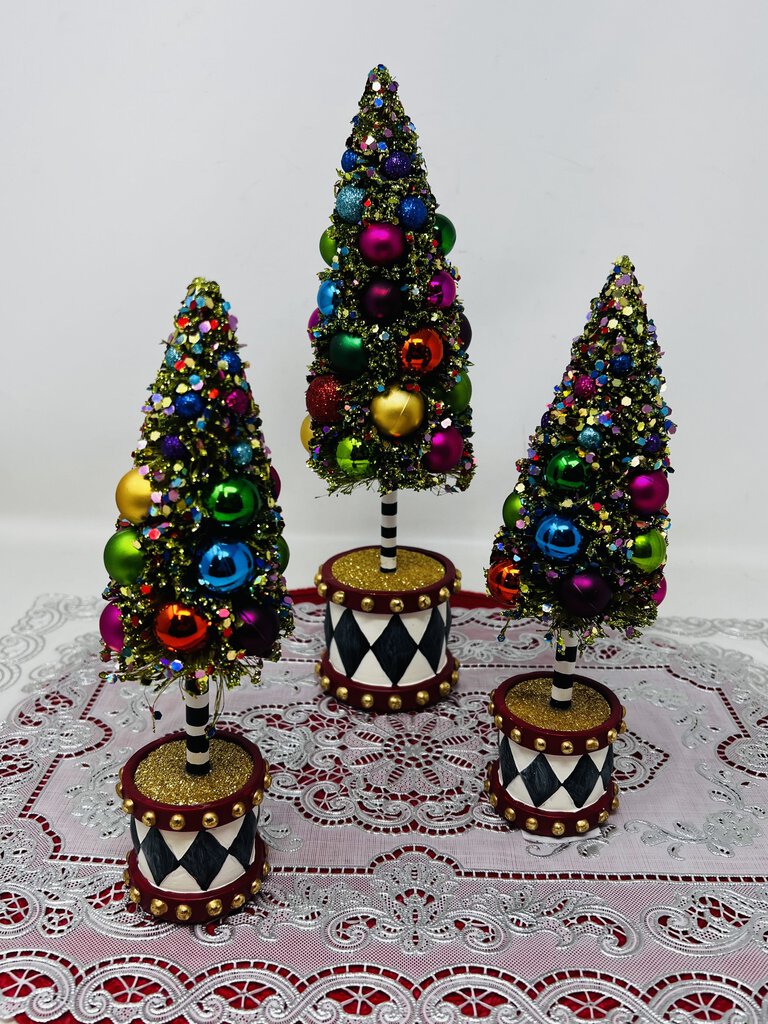 FABULOUS Mackenzie Childs Bottle Brush Tree Set