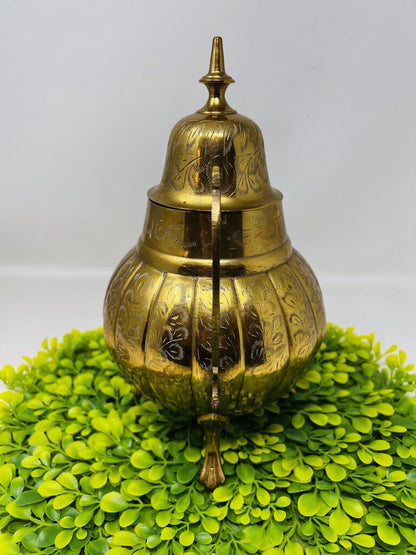 Brass Footed Decorative Urn- India