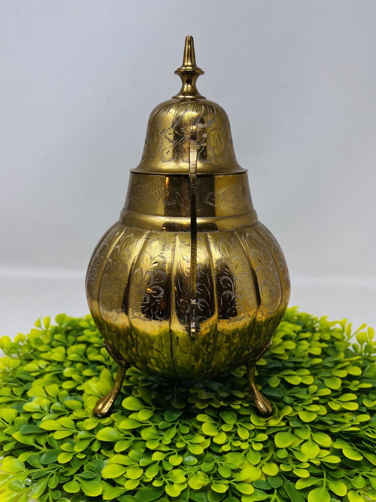 Brass Footed Decorative Urn- India