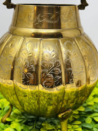 Brass Footed Decorative Urn- India