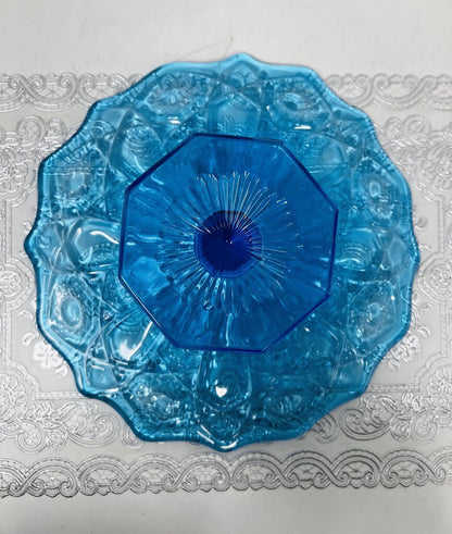 Vintage Blue Glass Cake Stand