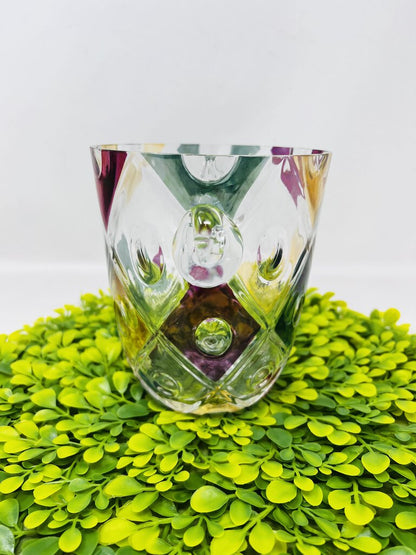 Czechoslovakian Multicolored Swirled Glass Ice Bucket