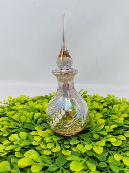 art glass pink opal Perfume Bottle with stopper