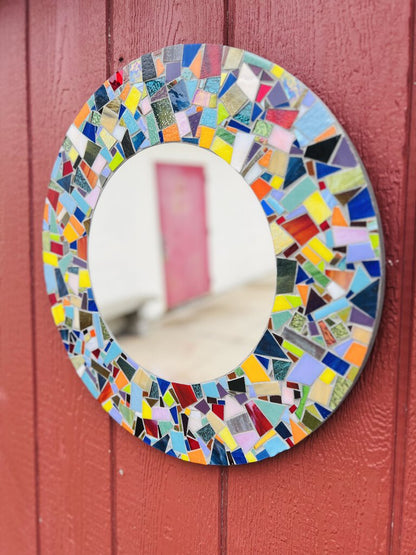 Mosaic Round Mirror