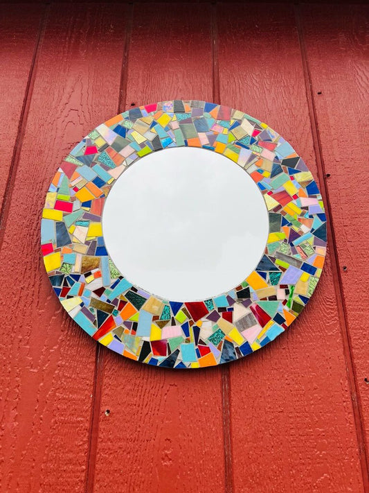 Mosaic Round Mirror