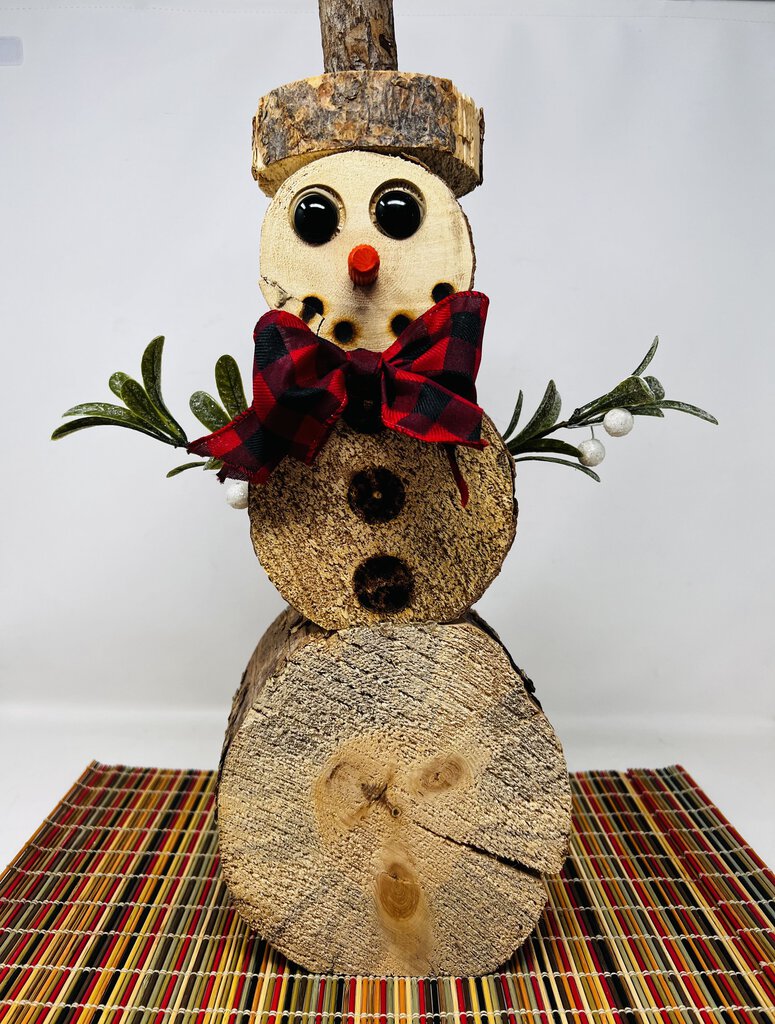 Tree Trunk Snowman