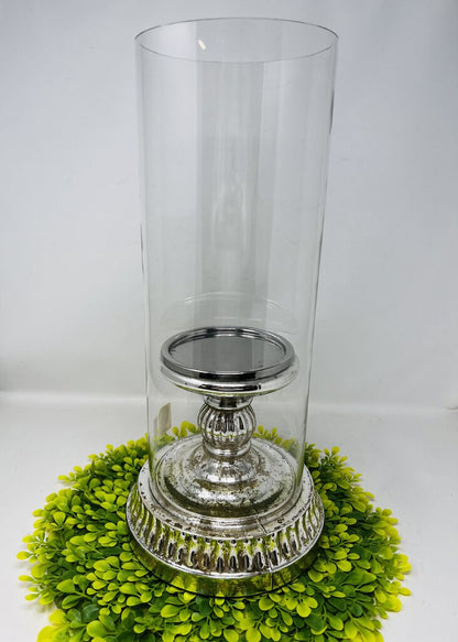 Beautiful Pottery Barn Mercury Glass Candle Holder Glass Dome