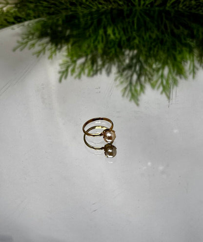 18k Gold Filled Faux Pearl Ring