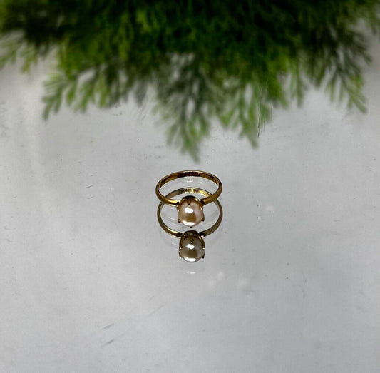 18k Gold Filled Faux Pearl Ring