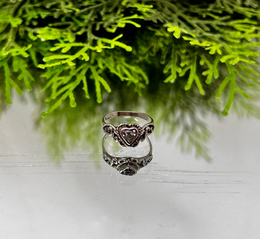 Sterling Ring Purple Heart Stone