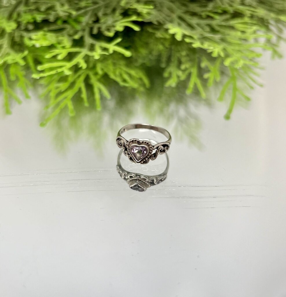 Sterling Ring Purple Heart Stone