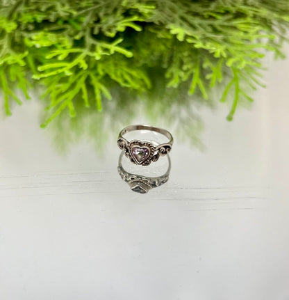 Sterling Ring Purple Heart Stone