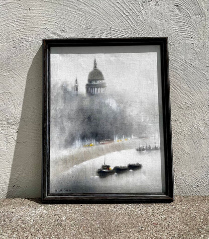 Signed H. Mann Thames River Painting