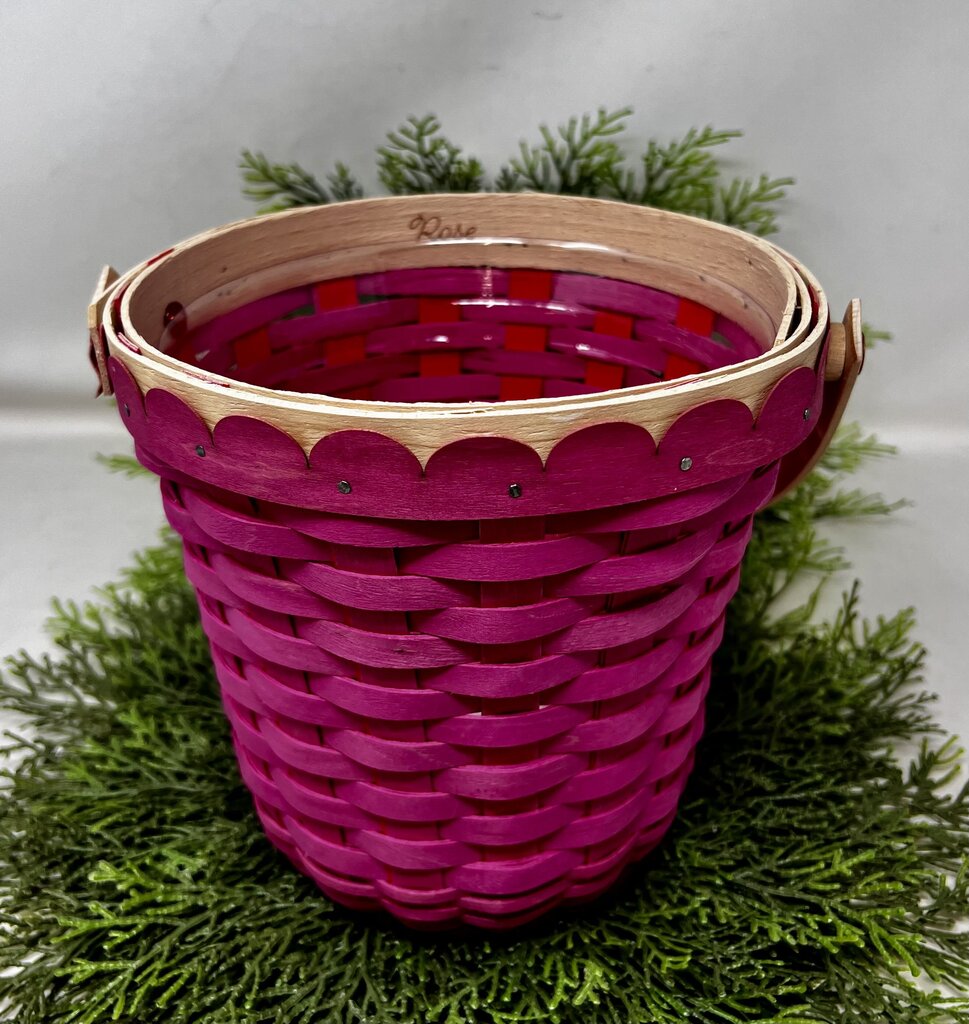 Longaberger Basket Spring Flower Basket Rose