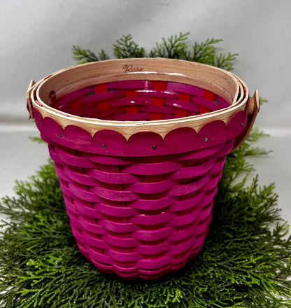 Longaberger Basket Spring Flower Basket Rose