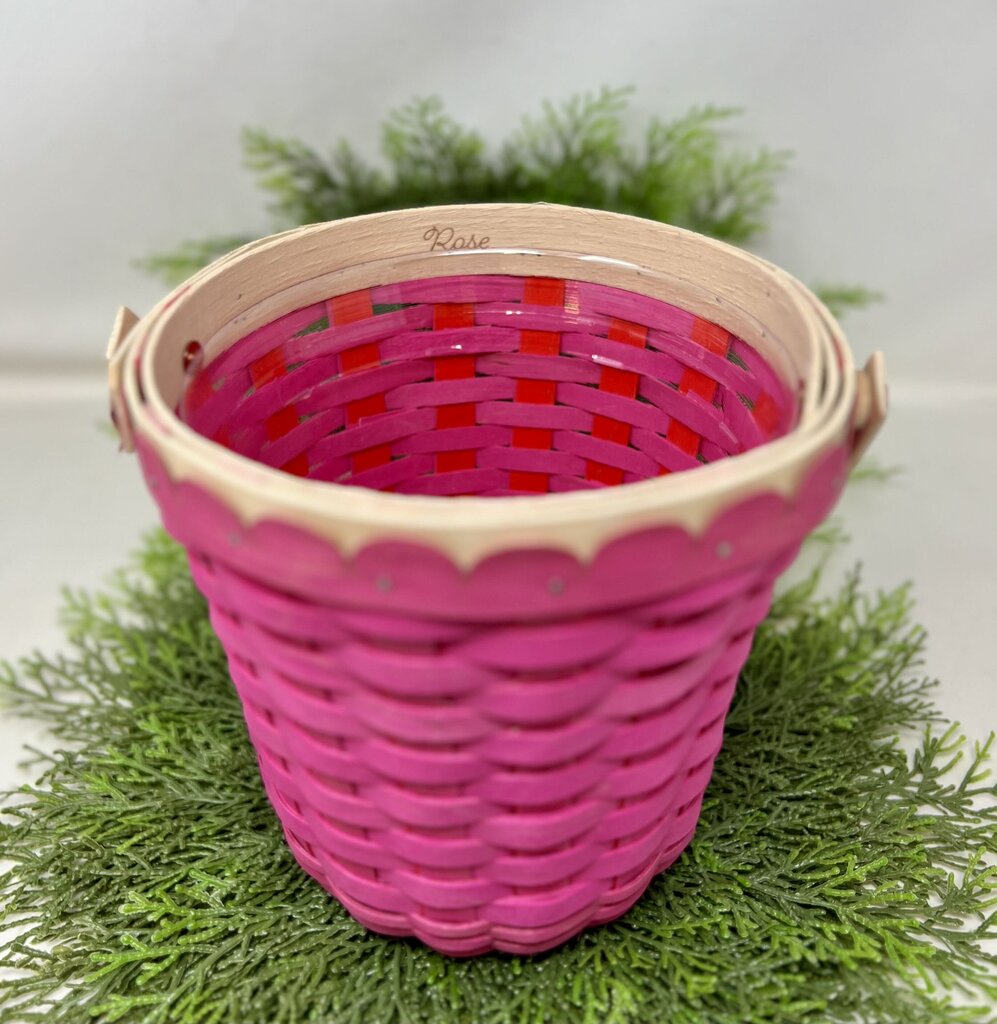 Longaberger Basket Spring Flower Basket Rose